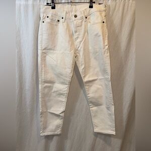 Brand New Abercrombie & Fitch Men’s White Denim Cropped Skinny Jeans Size 31x30